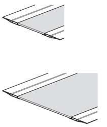 plate: Profile length = room height 90 mm Aluminium shelf configuration Depth 340 mm Depth 500 mm Support elements Aluminium shelf,