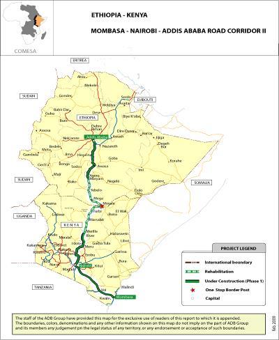 Mombasa-nairobi-addis Ababa Road Corridor Development Program Purpose: To improve transport communications between Kenya and Ethiopia for the benefit of both countries and the region.