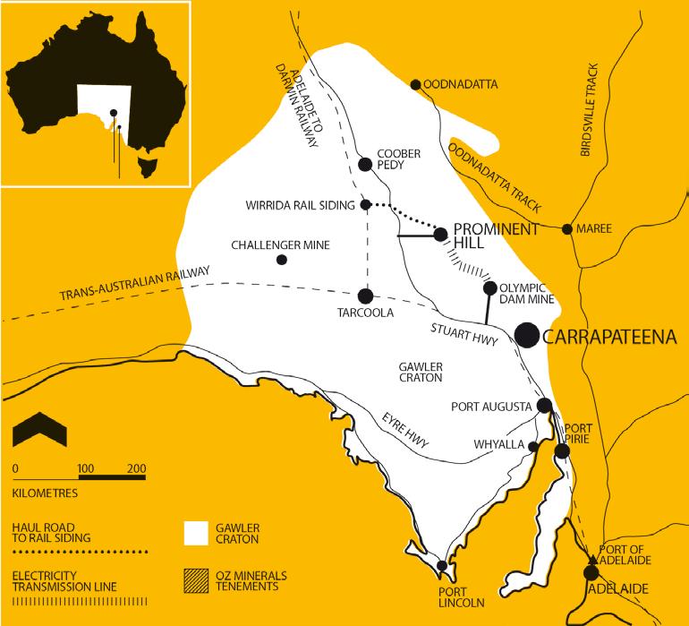 CARRAPATEENA: COPPER GOLD DEPOSIT IN SOUTH AUSTRALIA Acquired in May 2011. 250km south-east of Prominent Hill. Tenement package consists of over 1,070sq km.