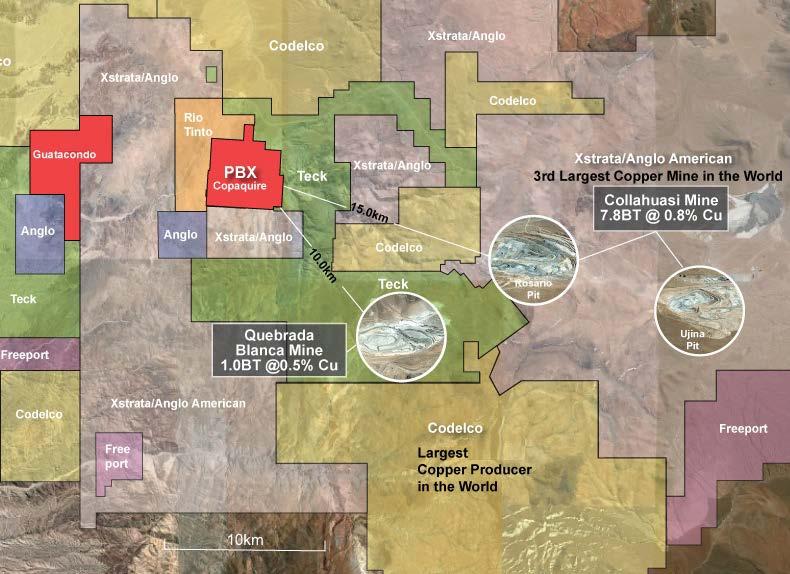 COPAQUIRE (CHILE): SURROUNDING MINERS OZ Minerals has entered into a joint venture (JV) with International PBX Ventures Ltd. (PBX) on its 100% owned Copaquire project in Northern Chile.