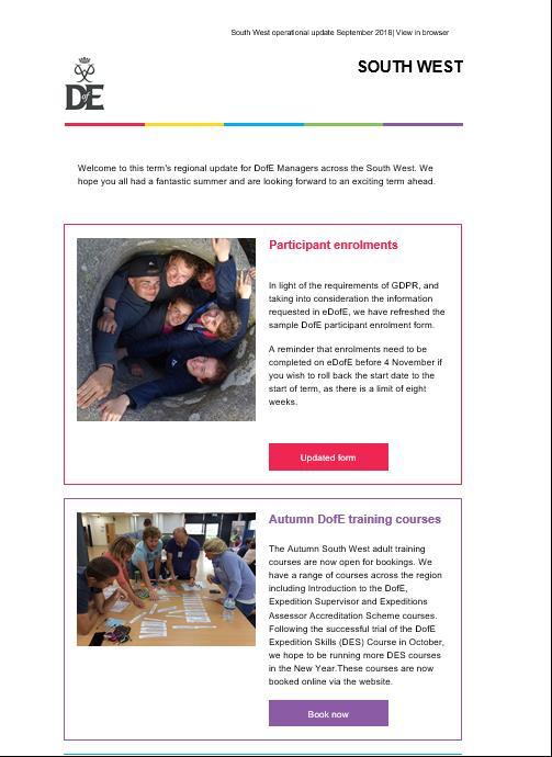 SW Termly Update New newsletter format Easier to read Key