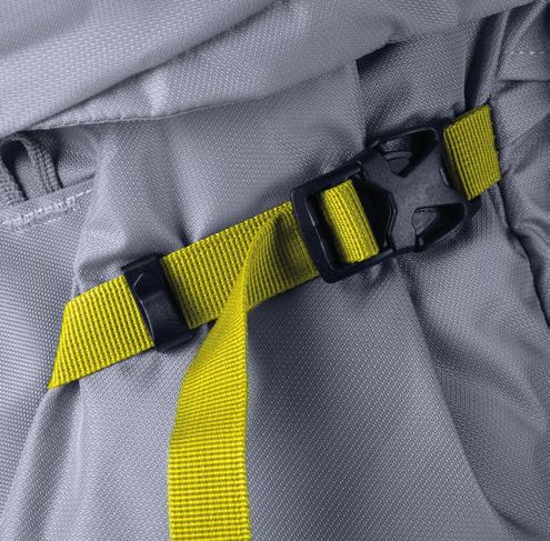 9 DETACHABLE FRONT WEBBINGS To remove the front webbing, simply unlock the buckle and thread the
