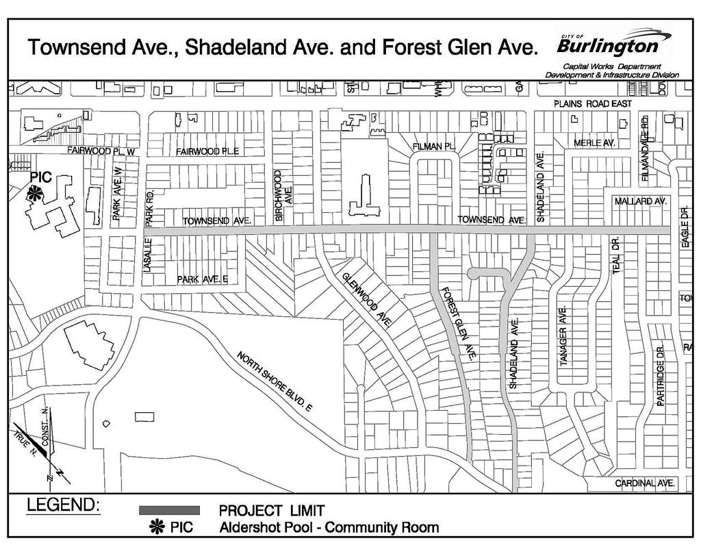 City of Burlington Townsend Avenue Area Improvements Detailed Design of Townsend Avenue, Shadeland Avenue and Forest Glen Avenue Notice of Public Meeting The City of Burlington has revised the design