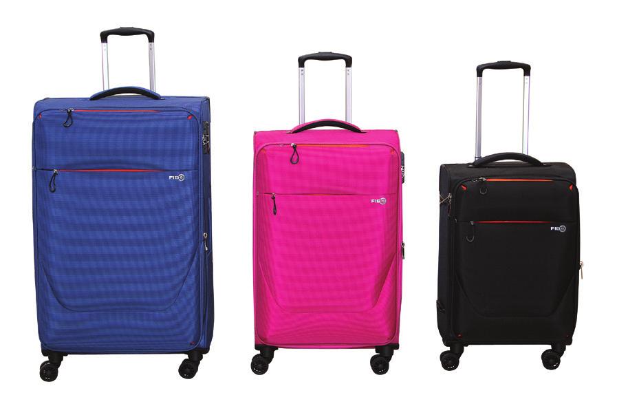 LUGGAGE A1564R (3PCE SET) RANGE Airlite COLOURS Black Blue Purple MATERIAL Ripstop WARRANTY 5 Years Spinner Wheels Expandable Lightweight Piggy Back Strap On 45cm TSA Combination Lock 71cm & 60cm
