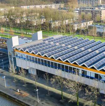 SOLAR PANELS ON PUBLIC TRANSPORT BUILDINGS 544 solar panels have been mounted on the roof of the Slinge metro station in Rotterdam.