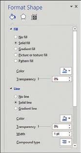 (Možete izabrati neki oblik pritiskom na dugme Shapes u tabu Insert, kao što je prikazano u Poglavlju 5.) 2 Izaberite Format Shape iz menija koji se prikazao.