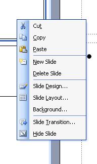 4 g) Označite novoumetnuti slajd. Da bi izbrisali slajd koju upciju treba izabrati posle klika desnim dugmetom miša na slajd koji brišete. Zaokružite stavku u meniju.