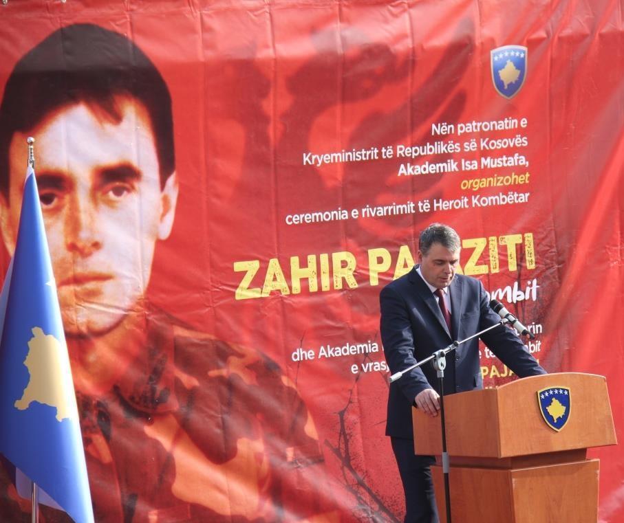 MINISTER DEMOLLI TOOK AN EULOGY IN THE REBURIAL OF ZAHIR PAJAZITI HERO Pristina, 02 February 2017.