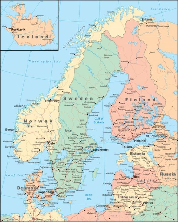 2 Tour overview map The Nordic countries Experience the North of Europe, join our nice combination of routes by both