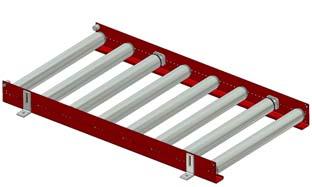 Rollers, 89 mm, 5 mm over frame. ½ chain 7672 8954 5125 PA1500 Roller conveyor with driven rollers.