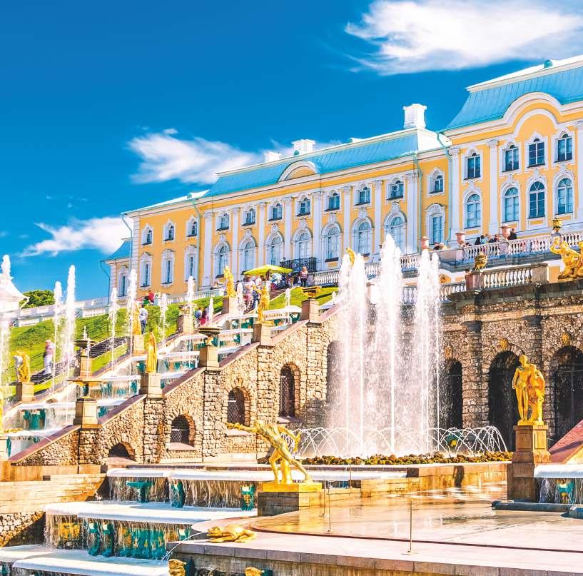 CITY TOUR + PETERHOF (LOWER PARK) 7,5h 120 60 The tour starts with a photo stop on the Spit of the Basil's Island where the distinctive Rostral Columns served as light houses on the Neva; a network