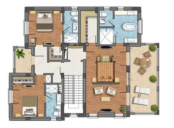 Fakte: Sipërfaqe totale 637m² Bodrum, kati i parë dhe i dytë, Dhomë ekstra e familjes 3 dhoma gjumi + dh.