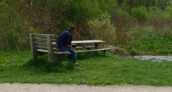 There is only one usable picnic table in the park and it is located on the Burgess Trail near the top end of the Island (see Figure 41).