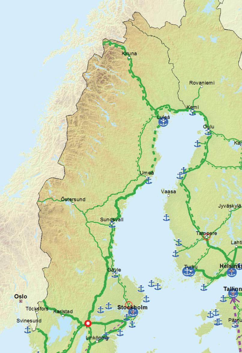 3 Geography of the Bothnian Corridor The Bothnian Corridor at the Swedish side, covers more than 2/3 of Sweden, from Stockholm and Örebro up to the border to Finland in Haparanda/Torneå and the