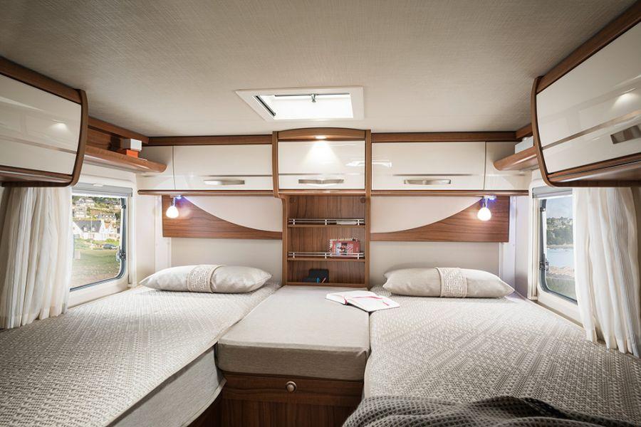 HYMER T-Class SL - Sleeping room Ideally equipped for holiday comfort and convenience.