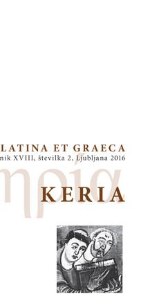 Linguistica http://revije.ff.uni-lj.si/linguistica Keria http://revije.ff.uni-lj.si/keria Revijo Keria (v grščini»satovje«) je leta 1999 ustanovilo Društvo za antične in humanistične študije Slovenije.