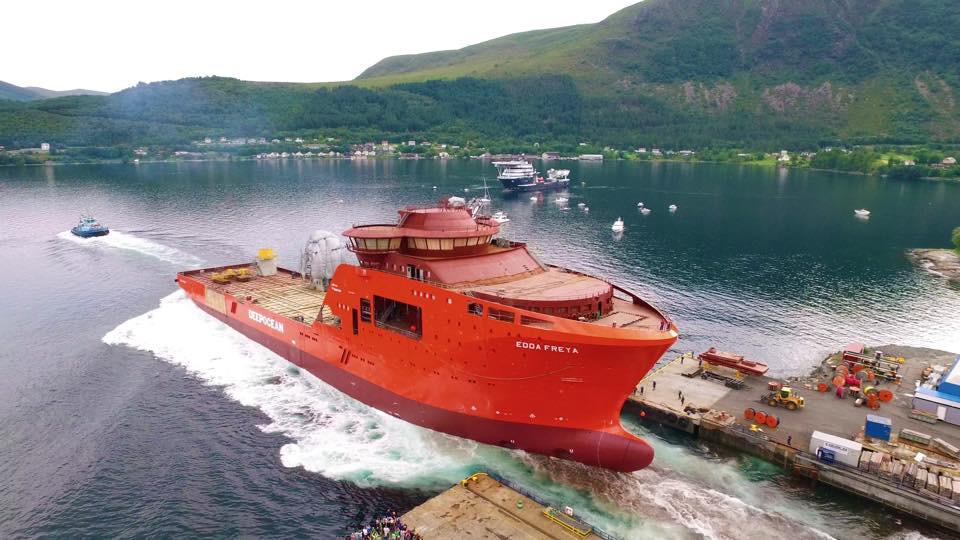 FEATURE VESSEL EDDA FREYA Østensjø Rederi s new offshore construction vessel, Edda Freya, was launched from the Kleven Verft yard in Norway on August 15. The 149.
