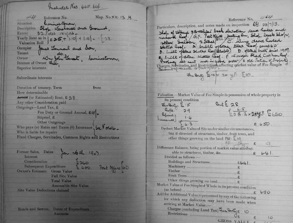 Appendix: Extracts from the IRS Field Books Above: Merchant s shop, Cuminestown: pages 1 and 2.