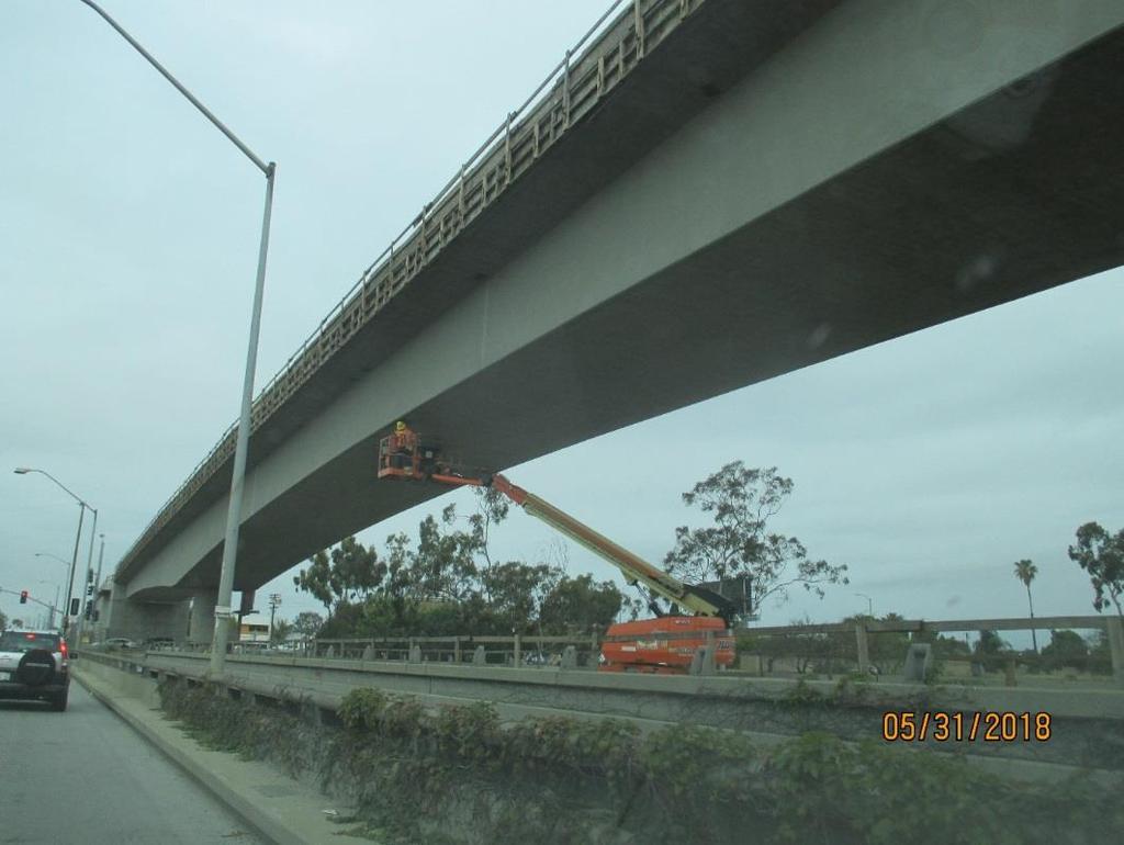Bridge Construction Under I-405 Bridge facing
