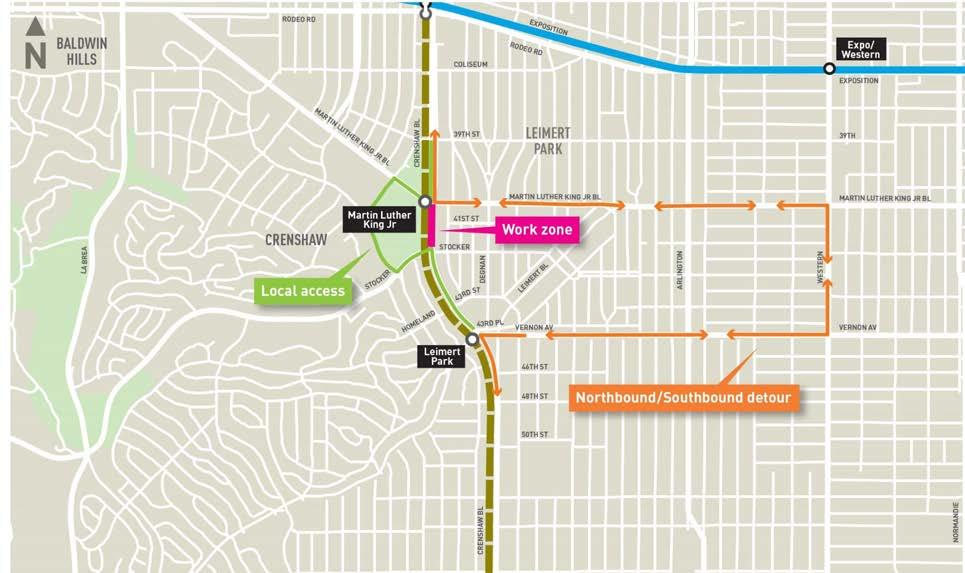 Crenshaw Bl Restoration Closure Phase 2: MLK/Crenshaw Station Area Traffic