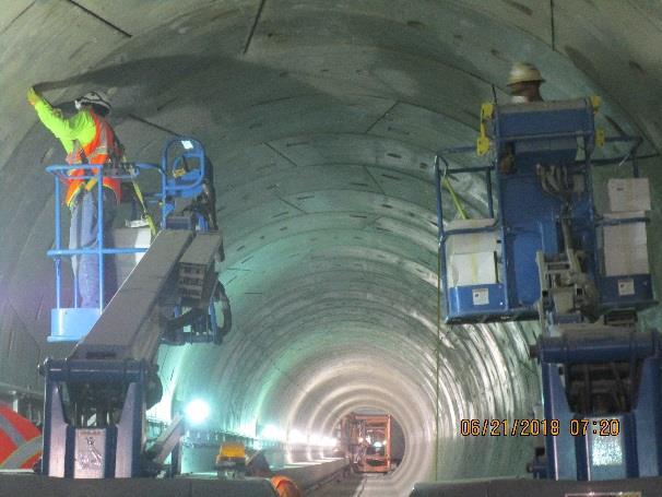 Tunnel Section Installation of the radiating cable