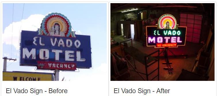 El Vado Motel Neon Sign Restauration Partner: City of