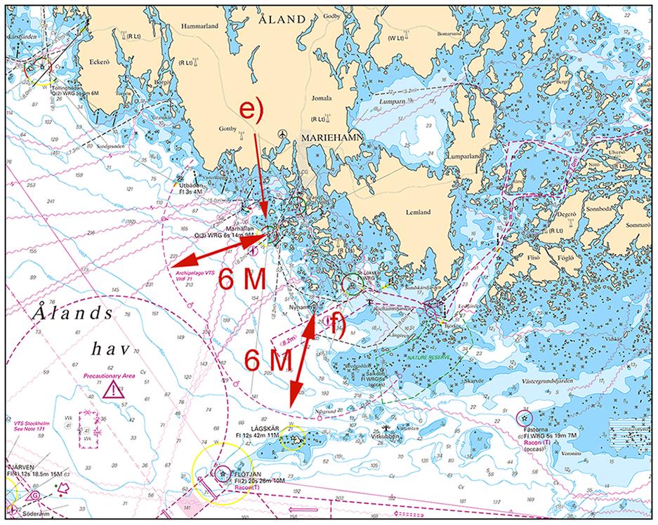 2016-03-31 7 No 592 The outer limits of the Archipelago VTS area are amended off Isokari, Marhällan and Nyhamn. In addition, the eastern limit with Hanko VTS has been amended at Fläckgrund.