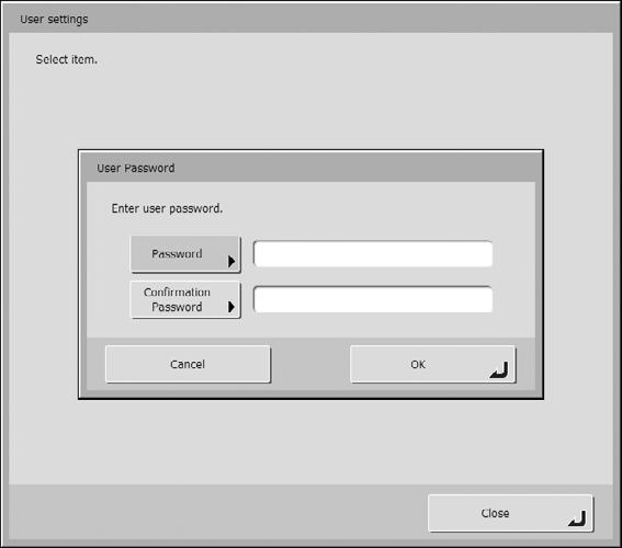 5. Zaslon korisničkih postavki Zaslon korisničkih postavki omogućuje vam uređivanje korisničke lozinke.