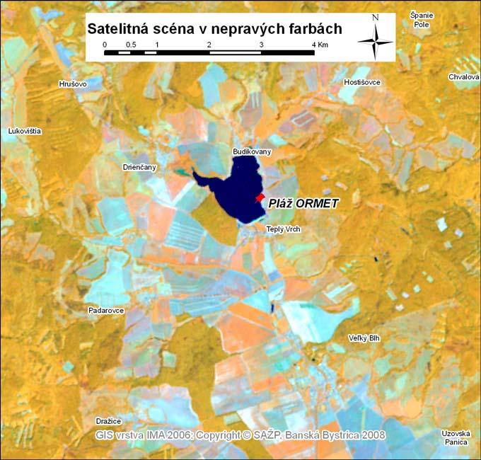 Mapa 4: Satelitná snímka vody