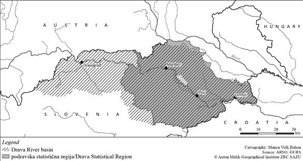 PODRAVINA Volumen 17, broj 33, Str. 32-62 Koprivnica 2018. Podravina 35 Figure 1: The Drava River basin and the Drava Statistical Region in NE Slovenia. M.