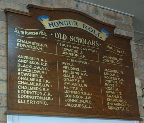 Bagdad Anglican Church Roll of Honour (Photo from Monument Australia Arthur Garland) T. E.