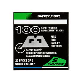 017 inch PACIFIC HANDY CUTTER Standard Utility Blades Dispenser - Safety Point - The dispenser is made of durable plastic and contains 75 new SPS92 Standard Utility Blades with Safety Points - Safely