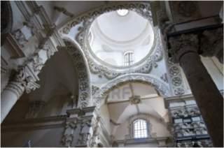The baroque style features ornate decorations covering the facades of churches and palaces.