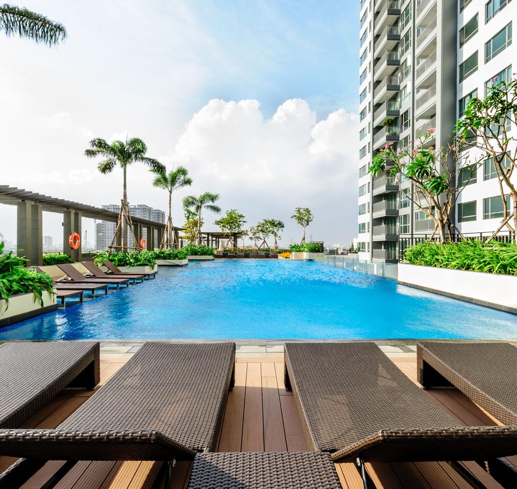 Hồ bơi Thoả sức đắm mình vào một không gian sống thư giãn tại Riviera Point, căn hộ cao cấp ven sông theo tiêu chuẩn Singapore để tận hưởng một phong cách sống hiện đại và hoàn hảo với: Các tiện nghi