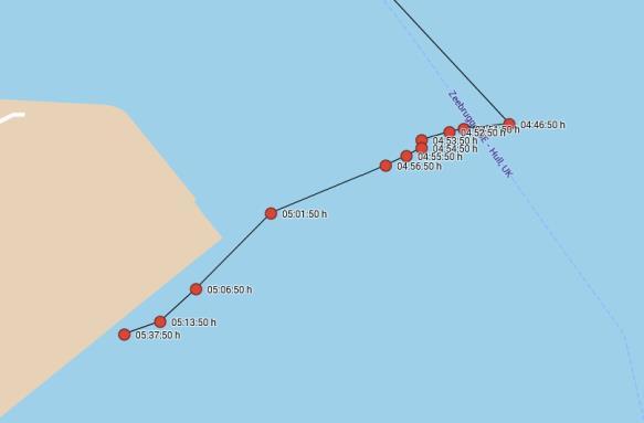 Figure 4: AIS track of the berthing