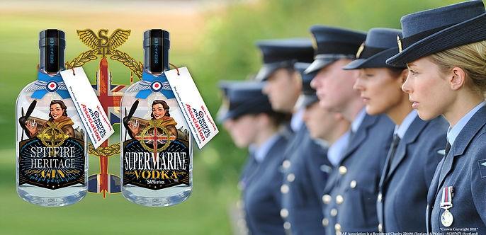 RAFA Spitfire Heritage gin and Supermarine vodka Special limited edition collectable bottles of Spitfire Heritage Gin and Supermarine Vodka will proudly gift a proportion of profits to the charity