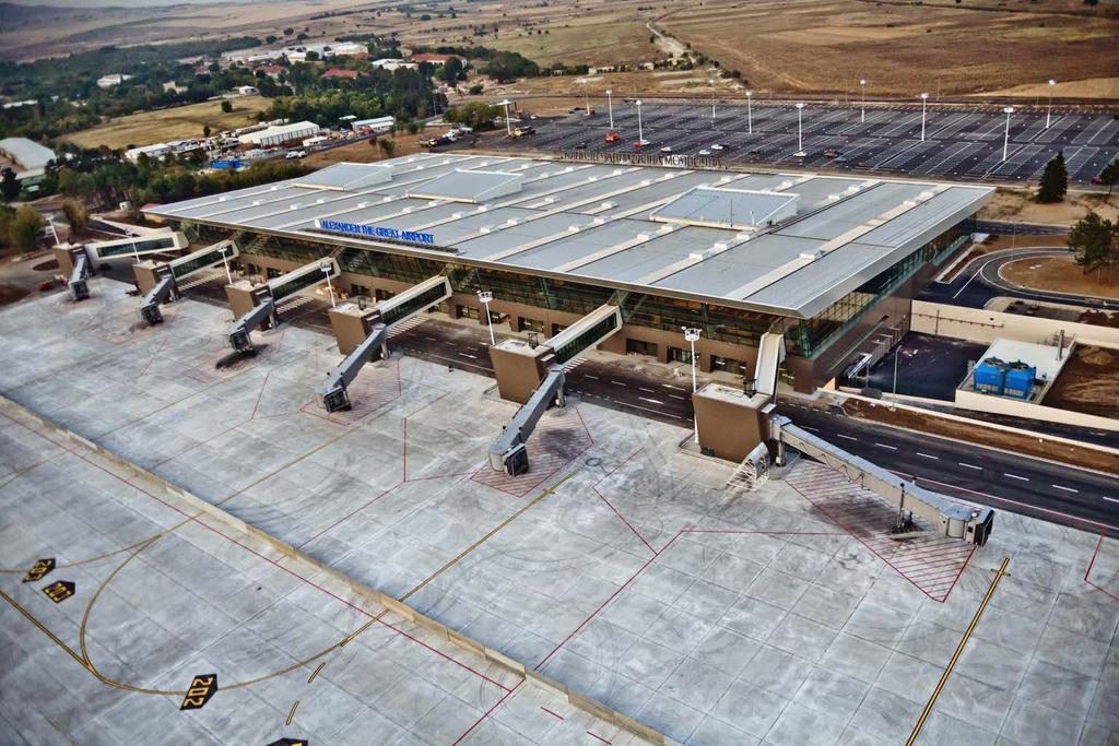 ALEXANDER the GREAT INTERNATIONAL AIRPORT Skopje, Macedonia Client: Ministry of Transport Investor/Operator: TAV Airports Holding Architect: GMW Engineer: Mott MacDonald Main Contractor: TAV