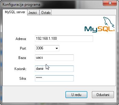 Na početku ovog dokumenta pomenuto je da program koristi MySQL server za skladištenje svih važnih informacija.