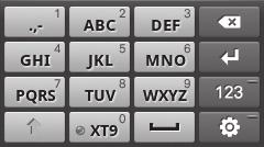 Takođe, možete da koristite i sledeće tastere: Broj 1 1 2 Funkcija 3 4 5 6 7 Promena u ABC ili T9 režim; Kada tačka pored T9 postane zelena, T9 režim je aktivan. 2 Izmena veličine slova.