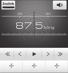 FM radijom možete da upravljate pomoću sledećih 4 tastera: Broj 1 2 1 2 3 3 4 4 5 Funkcija Promena izlaznog zvuka (slušalice ili zvučnik uređaja).