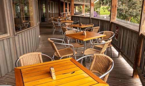 Chairs THEN with backrests and tables are available. Enter the Visitor Centre through a swing gate.