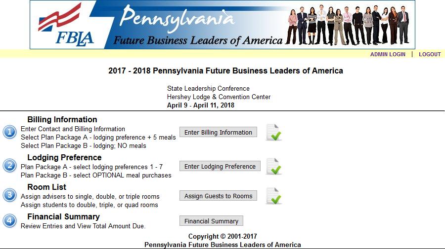 PA FBLA STATE LEADERSHIP CONFERENCE Step-by-Step Lodging Procedures New This Year: PA FBLA will not search the attendee database to match students to complete rooms.