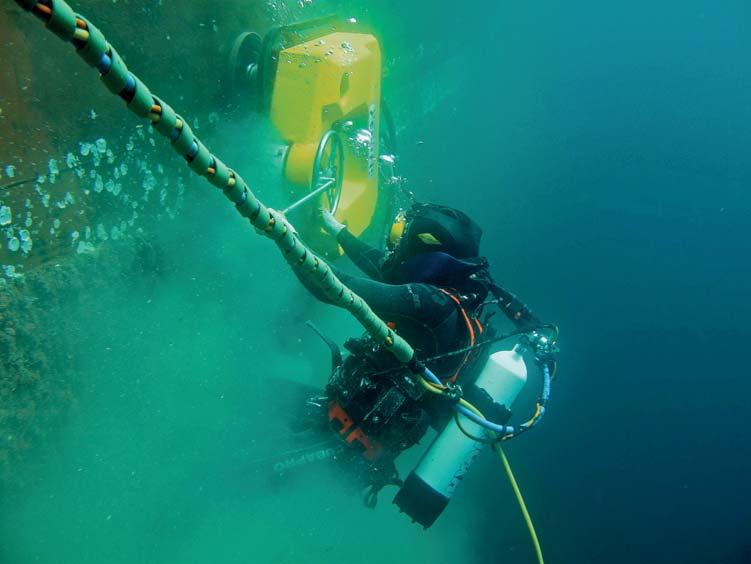 Classification demands an underwater inspection twice every five years to check if the hull is in good shape.
