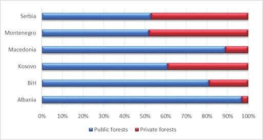 Këto të dhëna çojnë në përfundimin se gjendja ekzistuese e pyjeve sipas volumit të lëndës drusore për njësi të sipërfaqes është më e mirë në Malin e Zi dhe më e keqe në Maqedoni dhe Kosovë*.