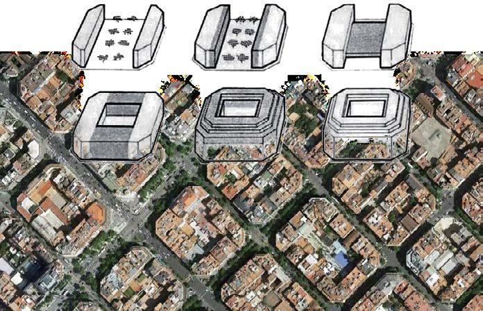Cerdàjevim načrtom, vendar si je mestni svet pri izvedbi dovolil mnoge spremembe. Deset let po načrtu kar 90% stavb ni upoštevalo Cerdàjevih smernic.