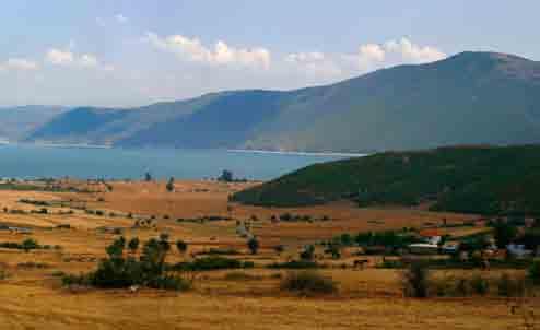 Greater Prespa lake, picturesque view of the procted area Nature 2000 Prespa or Lake Prespa is a fresh body of water bordered by three countries; Albania, the Former Yugoslavian Republic of Macedonia