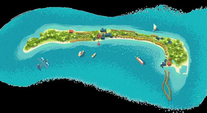 12 1 2 7 14 6 8 9 10 11 15 4 13 16 3 5 17 19 20 18 21 22 Explore Kandima 23 KANDIMA ISLAND MAP There is more than meets the eye at Kandima Maldives. This island is anything but ordinary.