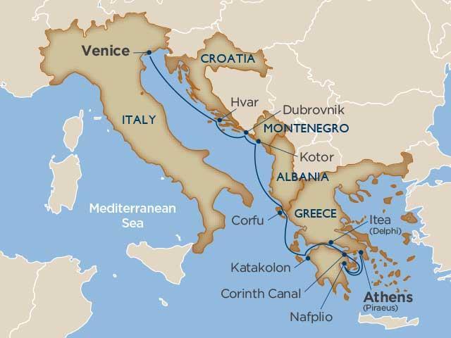 Croatia Kotor, Montenegro Corfu, Greece Katakolon, Greece Itra(Delphi), Greece Nafplio, Greece A Complimentary Windstar PRIVATE EVENT