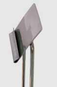 With an upper clip for holding sign and a sturdy Ø95mm flat steel base.