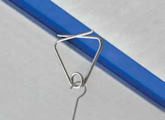 HANGING SOLUTIONS Ceiling Hooks HOOK DETAILS FISH HOOK This silver clip with fish shape is ideal for holding promotions, offers, banner posters or signage with wire hooks from the ceiling.